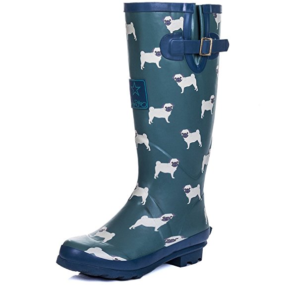 dog paw print rain boots
